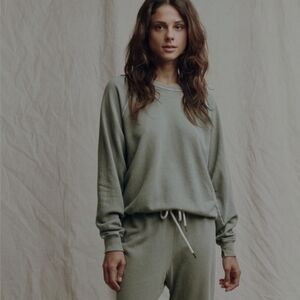 The GREAT. College Sweatshirt - Sage Green 100% Cotton